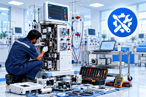 Medical equipment breakdown inspection and repair service